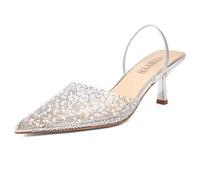 LYMLYB Scarpe da Sposa con Tacco a Spillo e Perle Chiuse da Donna + Tacchi a Spillo con Cinturino Posteriore in Memory Foam e Strass,Rosa,37 EU