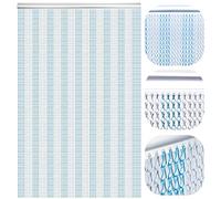 LYMMIYTC Schermi per Porte a Tendina a Catena 100 x 210 cm Tenda a Catena in Alluminio per Decorazione di Porte, Tapparelle a Prova di Insetto (Blu & Argento)