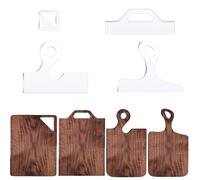 LYMOI - Set di 4 taglieri trasparenti in acrilico, per fresa e salumi, modello con manico spesso, stencil angolati per tracciare curve, strumenti guida per la lavorazione del legno da cucina.