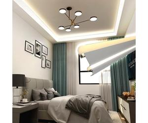 LYMSXAZOU Doppio Canale luminosoCornice in alluminioIlluminazione indiretta per soffittiVeli (Senza Striscia) 1 m/3,3 Piedi Design Premium