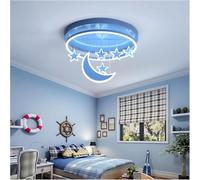 LYMSXAZOU Plafoniera LED Moderna Rotonda Compatibile con la Decorazione della Camera da Letto e della cameretta dei Bambini, Lampada a Forma di Luna e Stella Rosa, Illuminazione Interna.