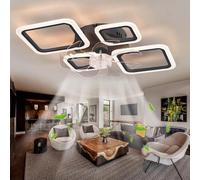 LYMSXAZOU Ventilatori per Camera da Letto controllabili Tramite App, dimmerabili con Funzione Memoria, plafoniere a 6 velocità, Rotazione in avanti e Indietro, nero01