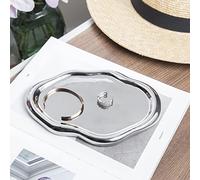 Lynagert Portagioie a forma di nuvola, vassoio per gioielli in ceramica, per anelli, orecchini, collane, organizer, festa della mamma, Ringraziamento, Natale, compleanno, damigella d'onore (argento)