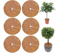 LYNBLY Disco di Cocco, 6 Pezzi 30cm Disco in Fibra di Cocco, Piante Fibre Cocco Pacciamatura, Copertura Invernale per Piante in Vaso, per Piante Protezione Antigelo Pacciamatura Cocco Tappetino