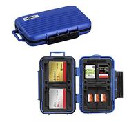 LYNCA Custodia per schede di memoria, custodia per schede SD, impermeabile, anti-shock, impermeabile, per 8 schede SD, 4 schede CF, 12 schede Micro SD/TF (blu)