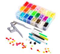 LYNDA Bottoni a pressione e pinze per bottoni a pressione Set da 360 pezzi Bottoni in plastica T5 per cucito e artigianato