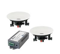 zalias LYNDAHL Set di Altoparlanti con Amplificatore Bluetooth, CS200P e AMP4X15BT, Opzionale con 2 o 4 Altoparlanti da soffito. Altoparlante Incorporato con AUX-in, Bluetooth 2 Altoparlanti