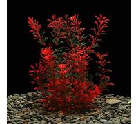 LYNKO Grandi Piante da Acquario in Plastica Artificiale per Acquari, Decorazioni per Acquari Paesaggio Ornamentale Sicuro per Tutti Pesci 30cm x 10cm - Rosso