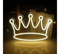 LYNMTPJ Insegna al neon a LED a forma di corona - Decorazione da parete bianca calda for cameretta dei bambini e cameretta delle bambine, decorazione dimmerabile for la cameretta dei bambini, decorazi