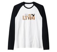 Lynn Cat Trees - Albero per Gatti Personalizzato con Nome Carino Word Art Maglia con Maniche Raglan