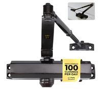 LYNN HARDWARE Chiudiporta commerciale a media potenza - Chiudiporta automatico DC6003, chiudiporta automatico a montaggio superficiale, chiudiporta automatico taglia 3 per proprietà commerciali