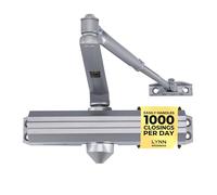 LYNN HARDWARE Chiudiporta commerciale medio/resistente, DC7016, montaggio superficiale, grado 1, ADA e UL, resistente al fuoco, misura regolabile 1-6 per ingressi e vetrine in alluminio, alluminio