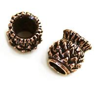 LynnAround Bronzo norreno scozzese cardo cirsio fiore barba perline anelli, nano dreadlock pirata medievale perline per capelli, gioielli di fascino pagano, Metallo