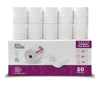 Rotoli termici 80mm x 80m x 12mm - Carta termica per registratore di cassa fiscale - Termici per registratori di cassa con stampante scontrini - (80x80x12) BPA Free (50 Rotoli)