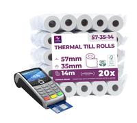 LYNNE Rotoli POS 57x35x12 di carta termica per ricevute Bancomat 20 rotoli