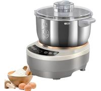 LYNNEYING Impastatrice con Grande Capacità Macchina per Impastare la Farina in Acciaio Inossidabile 200W 140-170 RPM Impastatrice per Casa con Schermo Digitale per Pane Pizza e Lievito Madre(5L)