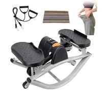 LYNNEYING Stepper Laterale Per Allenamento A Casa, Cardio A Basso Impatto, Brucia Grassi E Tonifica Glutei, Allenamento Veloce Di 15 Minuti Con Display Digitale(Gray)
