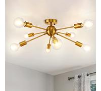 LynPon Golden Lampada da Soffitto Sputnik Plafoniera Oro Moderne 8 Luci Plafoniere Vintage Φ63CM per Salotti Soggiorno Cucina Camera da Letto Sala da Pranzo