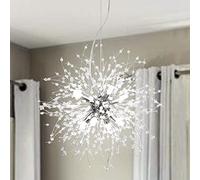 LynPon Lampadario Camera da Letto Moderno Luxury Soggiorno Sputnik 8 Luci Lampadari a Sospensione Cromato Argento del Fuoco D'artificio per Salotto, Cucina, Sala, Diametro 15,7''