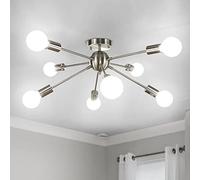 LynPon Modern Sputnik Plafoniera 8-Luce Nichel Lampada Argento Lampadario Camera da Letto Cromo illuminazione per soggiorno Cucina Bar Ristorante