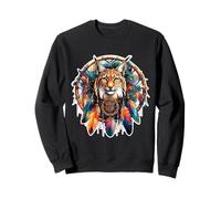 Lynx Acchiappasogni Floreale Spirito Animale Boho Style Art Felpa