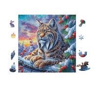 Lynx Mountain Puzzle 100 Pezzi Per Principianti Assoluti Cartone Rigido Difficoltà Bassa Per Imparare Con Guida Passo Passo Qualità Garantita Con Poster 28x28cm