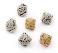 LYNX Set Dadi D10 &%D10 - Set di Sei Dadi 10 Facce - Quattro D10 & Due%D10 (D100) Dadi per GDR a Tema Teschio & Ossa. Dadi Particolari per D&D, Dungeons & Dragons (DND), Warhammer, Pathfinder (Misto)