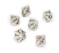 LYNX Set Dadi D12 - Set di Sei Dadi 12 Facce - Dadi per GDR a Tema Teschio & Ossa. Dadi Particolari per D&D, Dungeons & Dragons (DND), Warhammer, Pathfinder, Magic The Gathering (MTG). (Bianco)