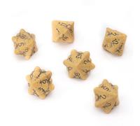 LYNX Set Dadi D12 - Set di Sei Dadi 12 Facce - Dadi per GDR a Tema Teschio & Ossa. Dadi Particolari per D&D, Dungeons & Dragons (DND), Warhammer, Pathfinder, Magic The Gathering (MTG). (Giallo)