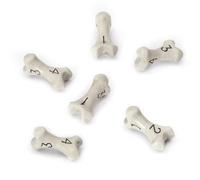 LYNX Set Dadi D4 - Set di Sei Dadi 4 Facce - Dadi per GDR a Tema Teschio & Ossa. Dadi Particolari per D&D, Dungeons & Dragons (DND), Warhammer, Pathfinder, Magic The Gathering (MTG). (Bianco)