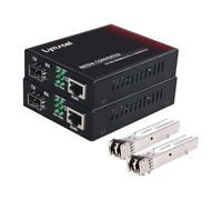 Lynxcel Convertitore multimediale in fibra multimodale Gigabit, convertitore da fibra a Ethernet da 10/100/1000Base-TX a 1000Base-SX con modulo ricetrasmettitore doppio LC, 1,25 Gbps MMF 850 nm, fino