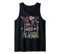 Lynyrd Skynyrd Collage Sweet Home Alabama Bandiera degli Stati Uniti Band Biker Canotta