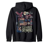 Lynyrd Skynyrd Collage Sweet Home Alabama Bandiera USA Biker Band Felpa con Cappuccio