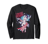 Lynyrd Skynyrd Lady Liberty Eagle Stars Stripes Bandiera USA Rock Maglia a Manica