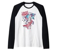 Lynyrd Skynyrd Lady Liberty Eagle Stars Stripes Bandiera USA Rock Maglia con Maniche Raglan
