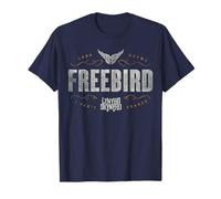 Lynyrd Skynyrd Logo Free Bird Lyrics Classic Rock Retro Anni '70 Maglietta