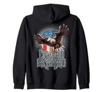 Lynyrd Skynyrd Pick em Up Eagle Free Bird Stars Stripes Rock Felpa con Cappuccio