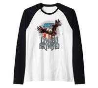 Lynyrd Skynyrd Pick em Up Eagle Free Bird Stars Stripes Rock Maglia con Maniche Raglan