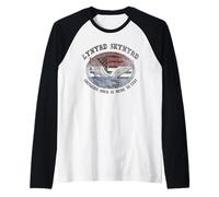 Lynyrd Skynyrd Southern Rock Here To Stay Biker Bandiera USA Logo Maglia con Maniche Raglan