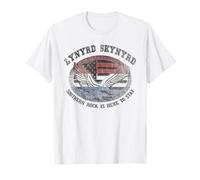 Lynyrd Skynyrd Southern Rock Here To Stay Biker Bandiera USA Logo Maglietta