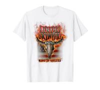 Lynyrd Skynyrd Steer Skull Made America Classic Rock Band Maglietta