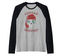 Lynyrd Skynyrd - Stencil a Forma di Teschio da Uomo Semplice Pirata, Stile retrò Maglia con Maniche Raglan