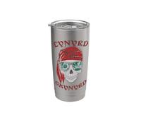 Lynyrd Skynyrd - Stencil a forma di teschio, stile rock, retrò, pirata Bicchiere termico in acciaio inox doppia parete