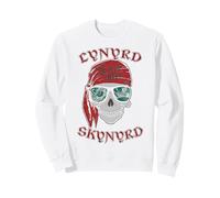 Lynyrd Skynyrd - Stencil a Forma di Teschio, Stile Rock, retrò, Pirata Felpa