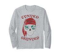 Lynyrd Skynyrd - Stencil a Forma di Teschio, Stile Rock, retrò, Pirata Maglia a Manica
