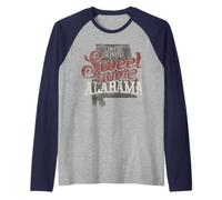 Lynyrd Skynyrd Sweet Home Alabama Logo Classico Vintage Rock Maglia con Maniche Raglan