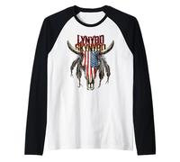 Lynyrd Skynyrd USA Skull Biker Steer Southern Rock Gifts Maglia con Maniche Raglan