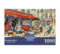 Lyon Bouchon Restaurant Puzzle in Legno Impermeabile Puzzles Da 1000 Pezzi Per Adulti Impossibili Per Decorazioni Domestiche