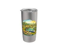 Lyon Souvenir vacanza Bicchiere termico in acciaio inox doppia parete
