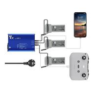 LYONGTECH Caricabatterie per DJI Air 3 Drone, 5 in 1 Caricatore,Ricarica 3 Batterie, Stazione di Ricarica Carica Batteria Accessori